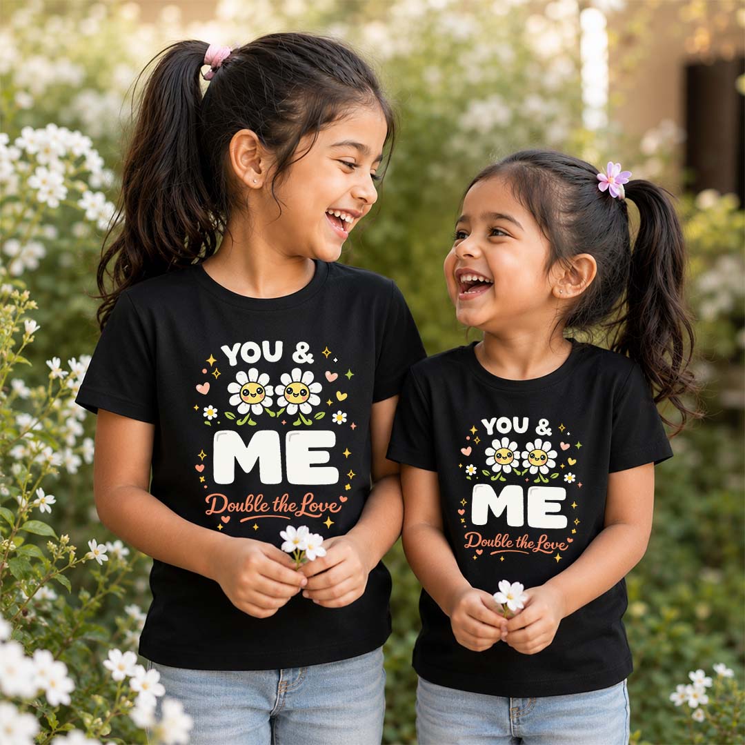 Combo pack of You & Me Double the love Black Tees