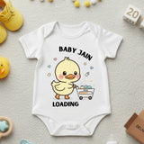 Baby Jain Loading White Customized Baby Surname _ White Onesie