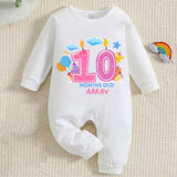 10th Month White Full Romper Candle Design