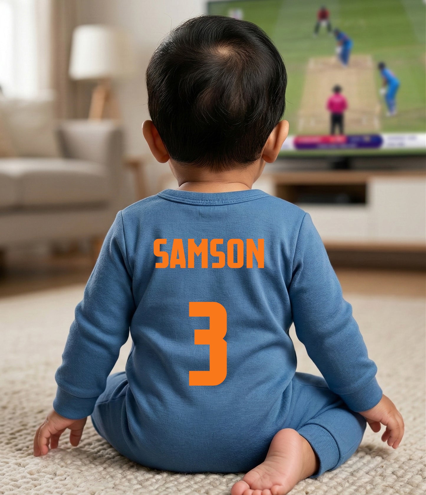 Newborns & Infants | Cute Indian Jersey Baby Photoshoot Outfit With Customized Baby Name  | Soft Cotton