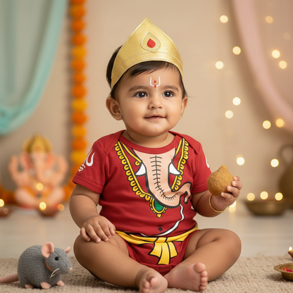 Little Ganesh Of The Home _ Red Onesies