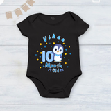 10th Infant monthly birthday_ With Customized Name Stylish Black Onesies