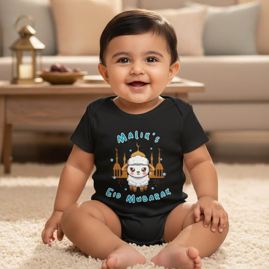 Newborn & Baby Clothing | Eid Mubarak Black Dress | Soft Cotton