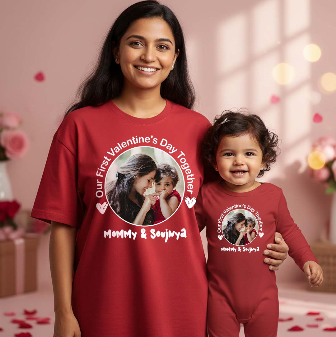 New Born & Baby Clothing | Baby’s First Valentine Outfit – Mom & Daughter Duo | Soft Cotton