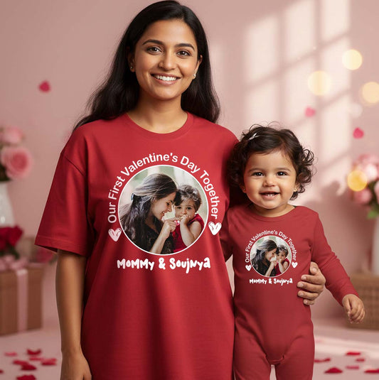 New Born & Baby Clothing | Baby’s First Valentine Outfit – Mom & Daughter Duo | Soft Cotton