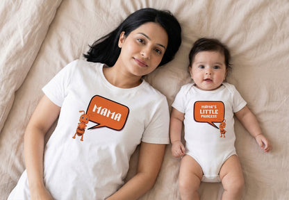 Mama and her little princess_ combo white tee