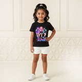 KPOP Anime Inspired Printed Kids' Black T-Shirt