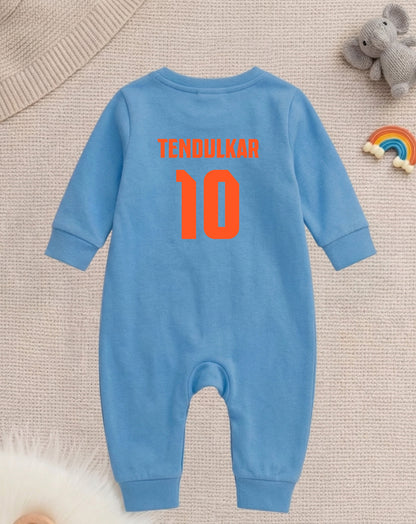 Newborns & Infants | Cute Indian Jersey Baby Photoshoot Outfit With Customized Baby Name | Soft  Blue Full Cotton