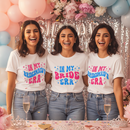 Bride & Bridesmaids Era Shirts - White Tshirt's