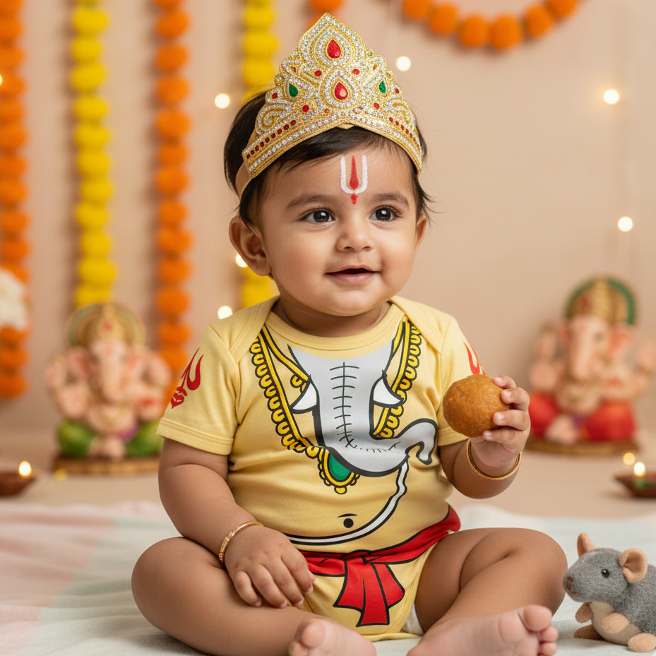 Little Ganesh Of The Home _ Yellow Onesies