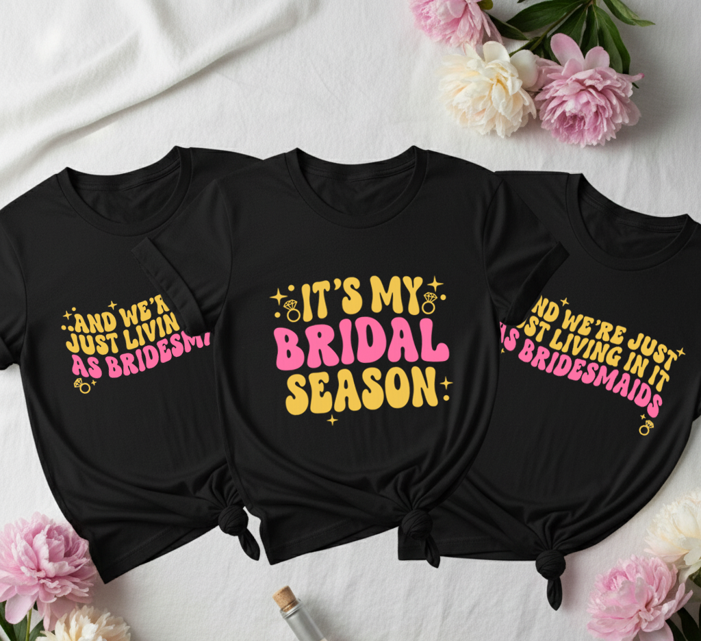 Bridal Season Crew Set _  T-Shirt Black