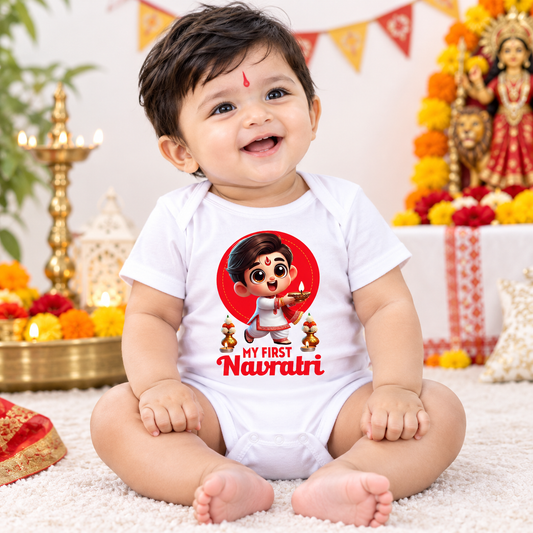 Happy Navratri White