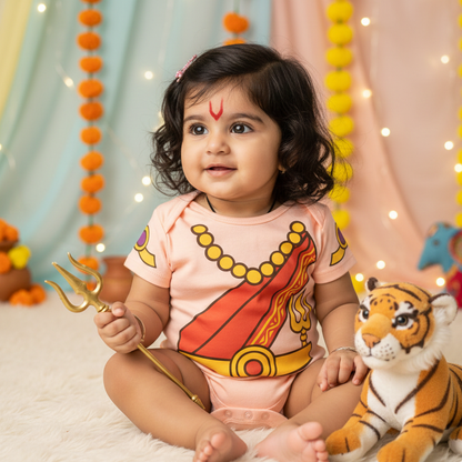 Little Durga Maa Of The Home _ Pink Onesies