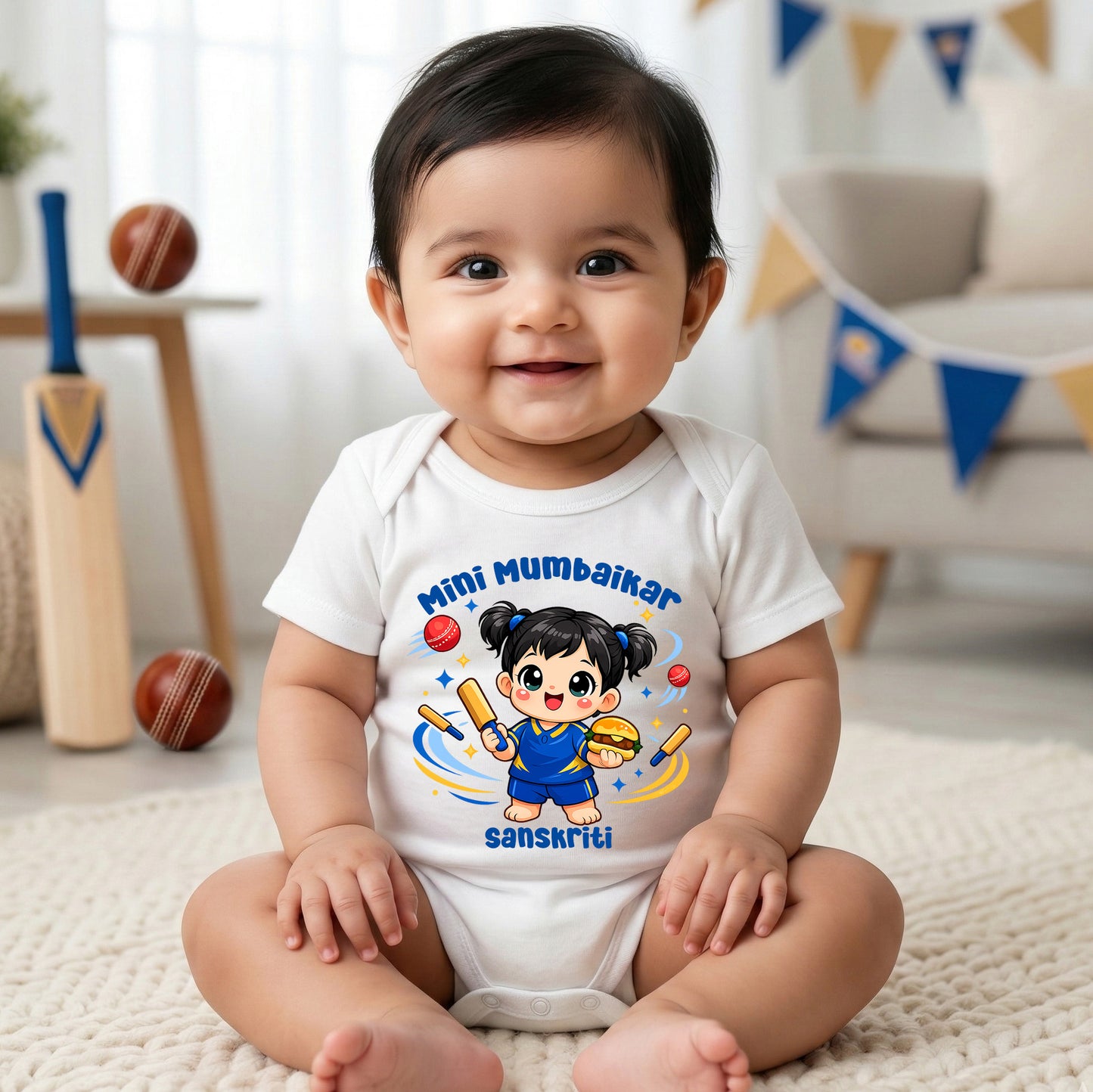 New Born & Baby Clothing | Mini Mumbaikar With Customized Baby Girl Name | Soft Cotton