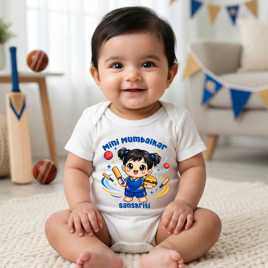 New Born & Baby Clothing | Mini Mumbaikar With Customized Baby Girl Name | Soft Cotton