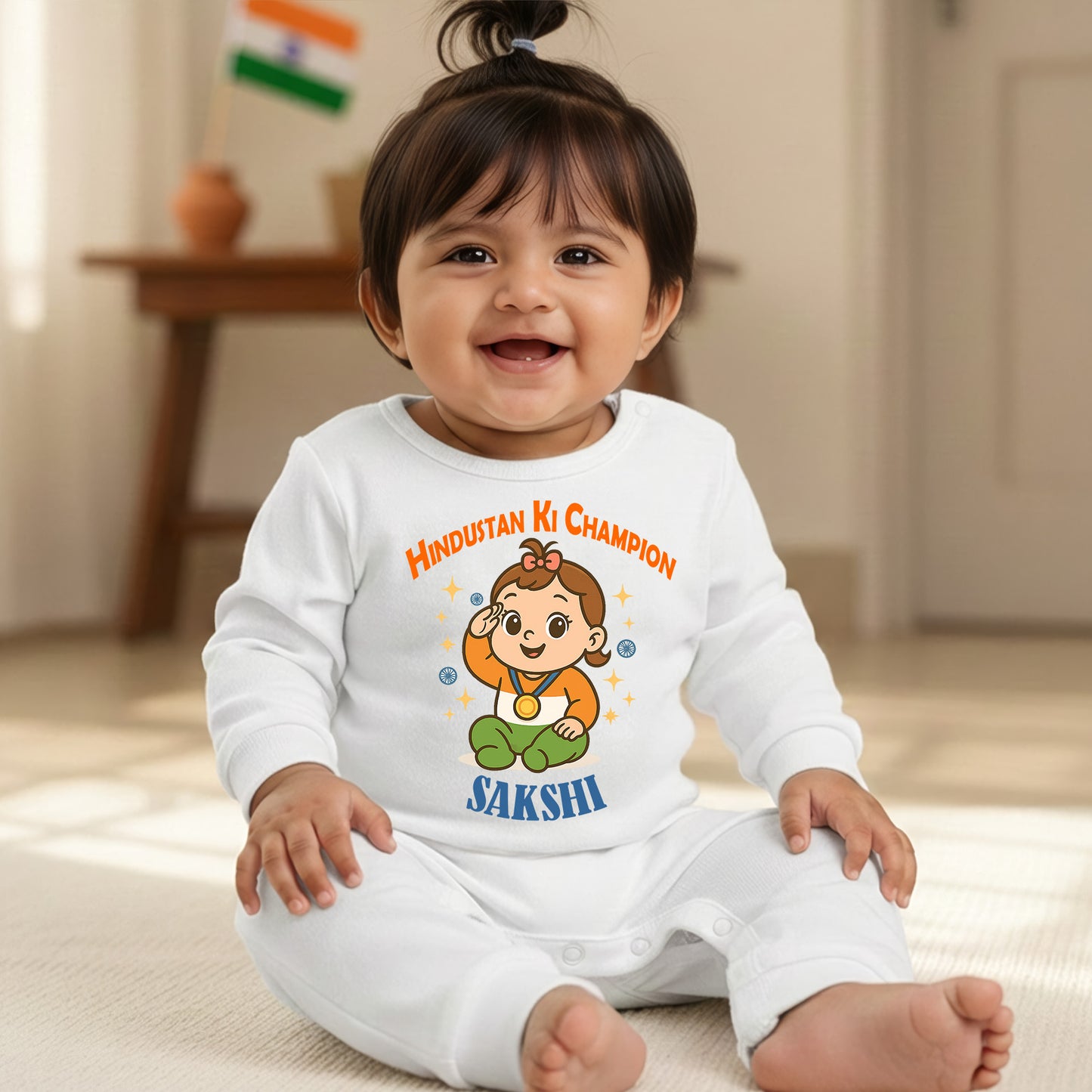 New Born & Baby Clothing | Hindustan Champion With Customized Baby Girl Name| Soft Cotton Romper