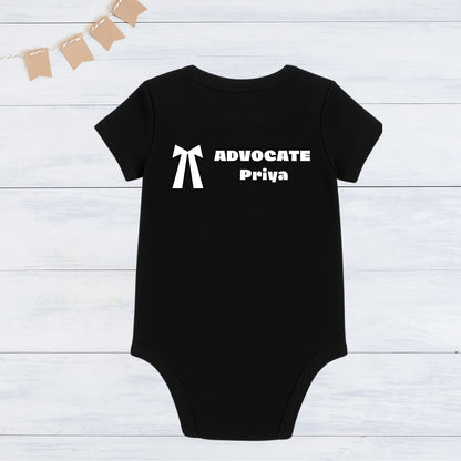 Little Lawyer Baby Onesie – Future Advocate Outfit With Customized Baby Name _ Black Romper