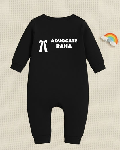 Little Lawyer Baby Onesie – Future Advocate Outfit With Customized Baby Name _ Black Full Romper