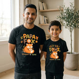 New Born & Baby Clothing | Papa Fox & Baby Fox Together Father & Son Twinning Black Sets | Soft T-shirt