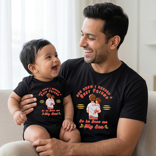 New Born & Baby Clothing | Best Friend Twinning set Black Combo | Soft T-shirt