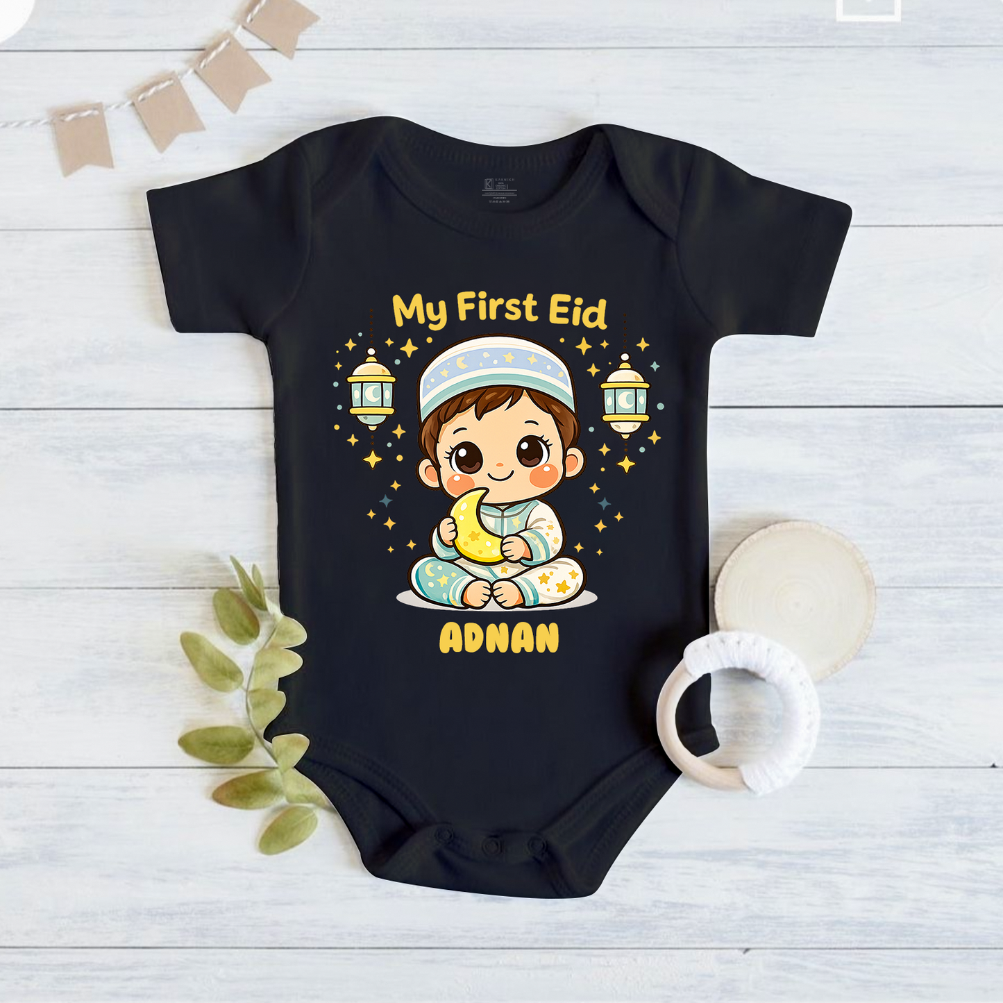 Newborn & Baby Clothing | First Eid With Personalized Name | Soft Cotton