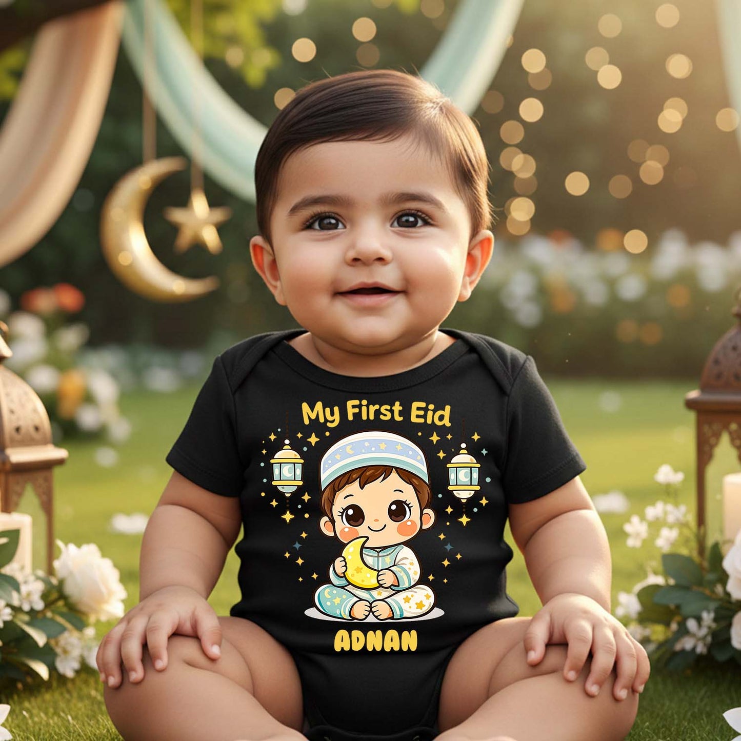 Newborn & Baby Clothing | First Eid With Personalized Name | Soft Cotton