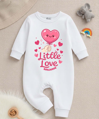 New Born & Baby Clothing | Baby’s First Valentine Outfit - Little Love With Customized Baby Name  | Soft Cotton