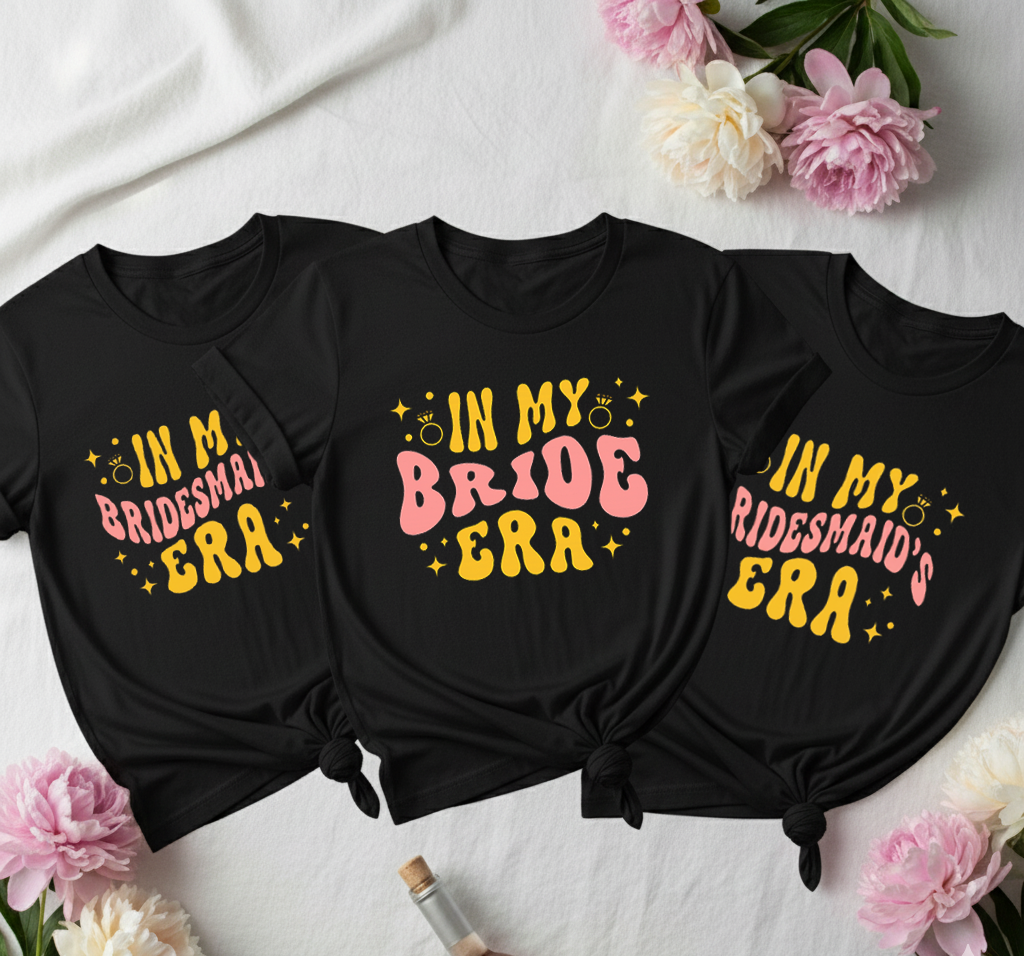 Bride & Bridesmaids Era Shirts - Black Tshirt's