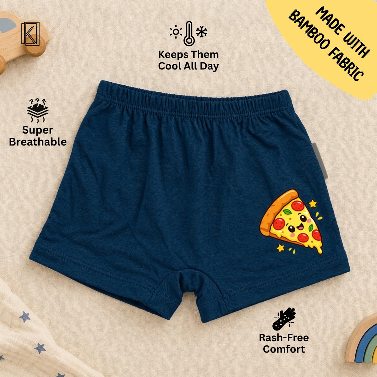 New Born & Baby Clothing | Pack of 3 Baby Shorts – Cute & Comfortable 5th Pack | Soft Cotton