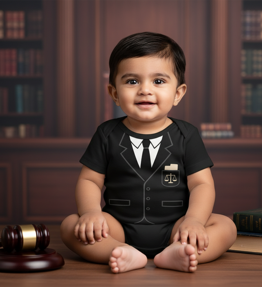 Little Lawyer Baby Onesie – Future Advocate Outfit With Customized Baby Name _ Black Romper