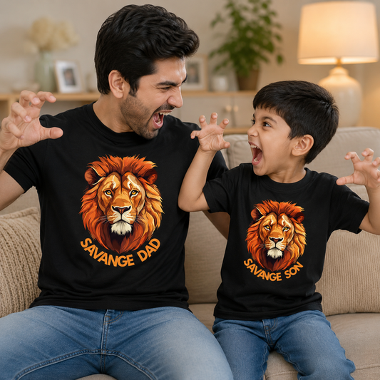 New Born & Baby Clothing | Savage Dad &  Savage Son Twinning Sets T-shirt and onesie | Soft T-shirt