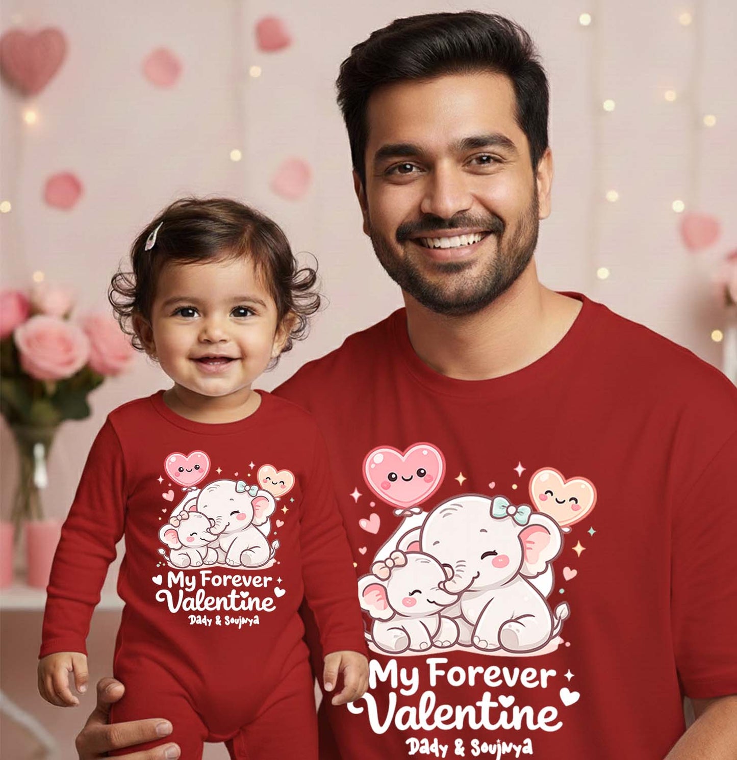 New Born & Baby Clothing | Baby’s First Valentine Outfit –Forever Valentine Dad & Daughter Duo | Soft Cotton