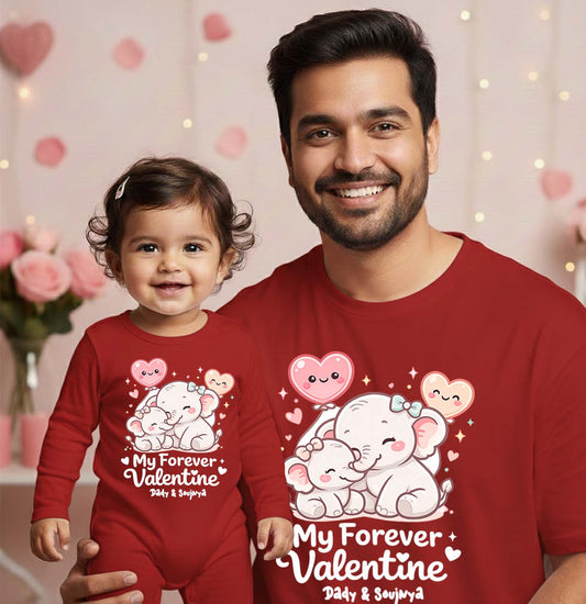 New Born & Baby Clothing | Baby’s First Valentine Outfit –Forever Valentine Dad & Daughter Duo | Soft Cotton