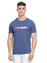 Men Round Neck Premium Organic Cotton Commenced Tshirt - Yale Blue