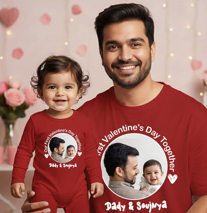 New Born & Baby Clothing | Baby’s First Valentine Outfit – Our First Valentine's Day Together  With The Kid Customized Name and Picture Combo  | Soft Cotton
