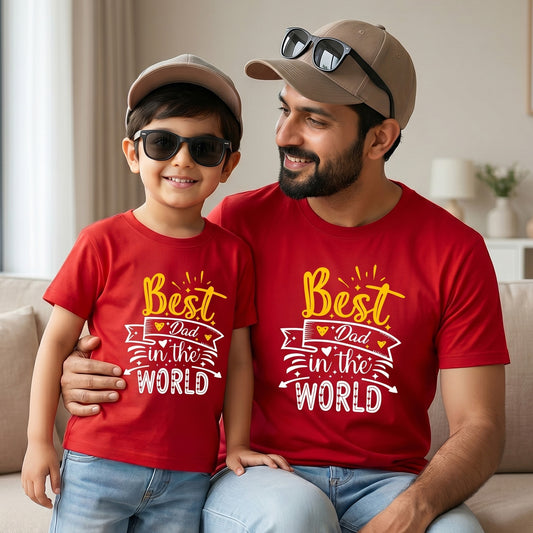 New Born & Baby Clothing | Best Dad In The World & Best Son In The World Twinning Sets T-shirt | Soft Cotton