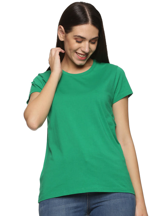 Women Round Neck Basic Organic Cotton Tee