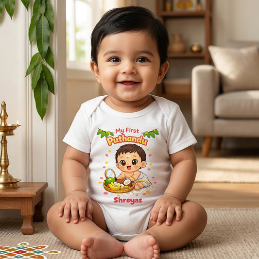New Born & Baby Clothing | My First Puthandu With Customised Baby Boy Name | Soft Cotton