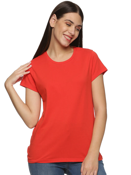 Women Round Neck Basic Organic Cotton Tee