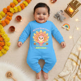 My First Diwali Spark With Customized Baby Name _ Full Blue Romper