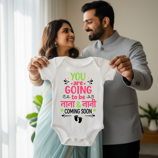 You Are Going To Be Nana & Nani Coming Soon infant onesie_ White