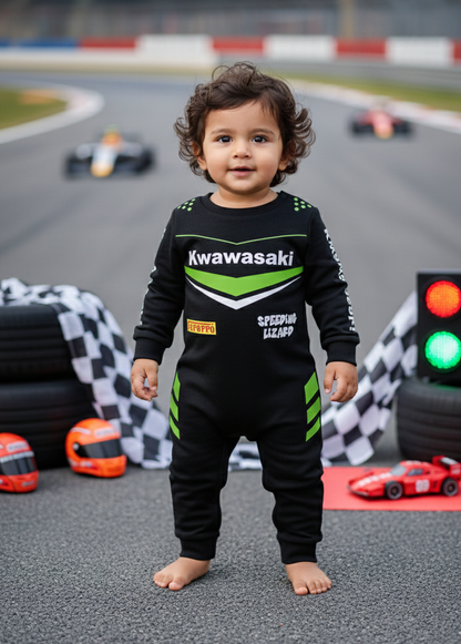 New Born & Baby clothing |Racer Baby Photoshoot Outfit for Baby with Customized Baby Name Printed | Soft Cotton