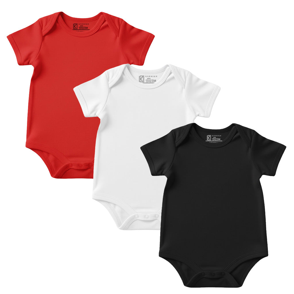 New Born & Baby Clothing | Plain 3 Colours Soft Cotton Bodysuits | Soft Cotton