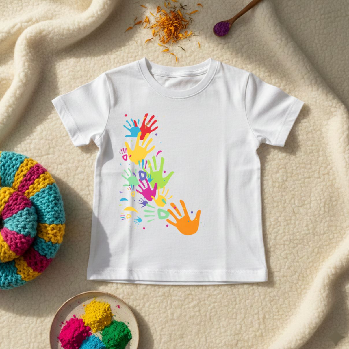 New Born & Baby Clothing | Baby My First Holi T-shirt With Customized Baby Name At The Back | Soft Cotton