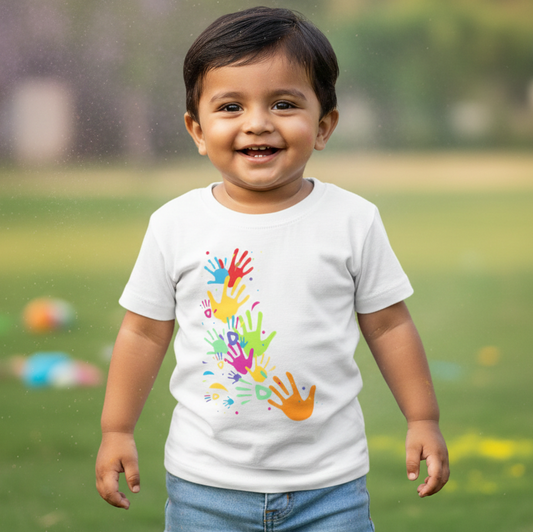 New Born & Baby Clothing | Baby My First Holi T-shirt With Customized Baby Name At The Back | Soft Cotton