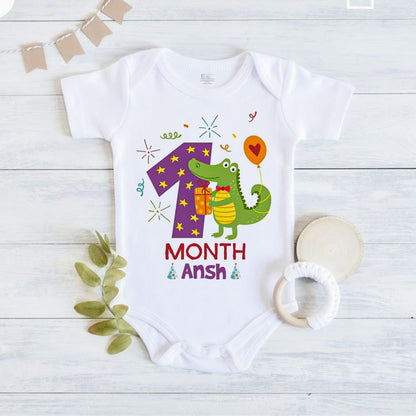 Infant monthly birthday Little Monthlies Onesie