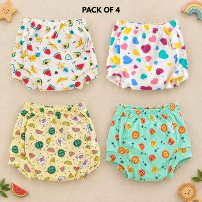 New Born & Baby Clothing | Pack of 4 Baby Training Pants – Cute & Comfortable | Soft Cotton