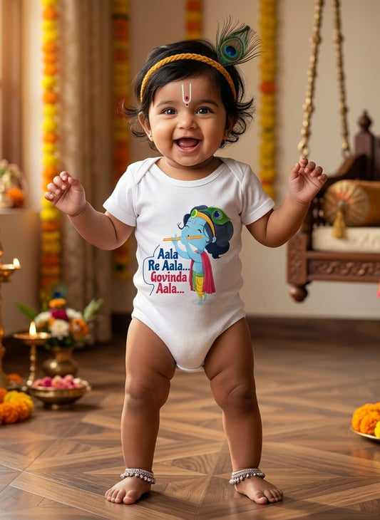 Aala Re Aala, Govinda Aala_ White Onesie