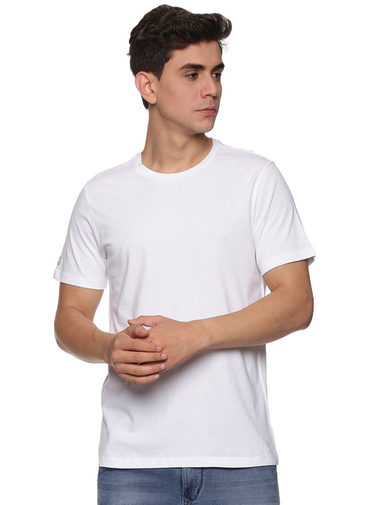 Men Round Neck Basic Organic Cotton T-Shirt White