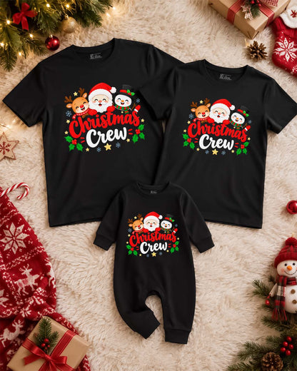 Family Christmas  Crew _ Black Family Twinning T-shirts